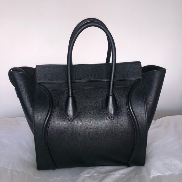 Celine Mini Luggage Handbag in Drummed Calfskin - Picture 3 of 7